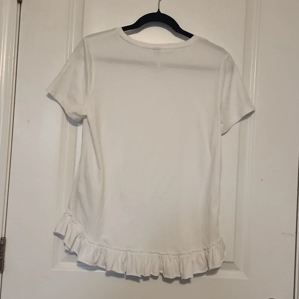 Banana Republic ruffled T-shirt size medium - Picture 2 of 4